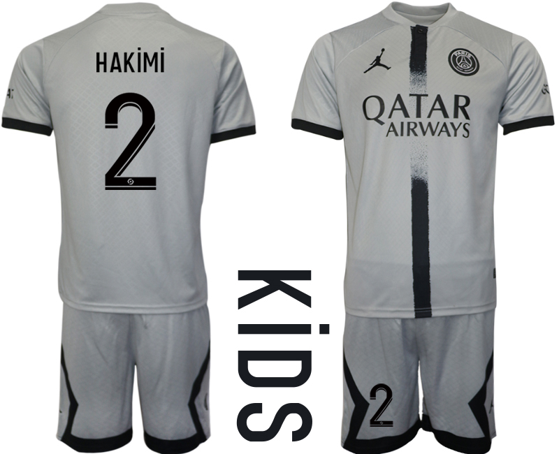 HAKiMi #2 Paris Saint-Germain Bortatröja Barn 2022-23 Kortärmad (+ Korta byxor)