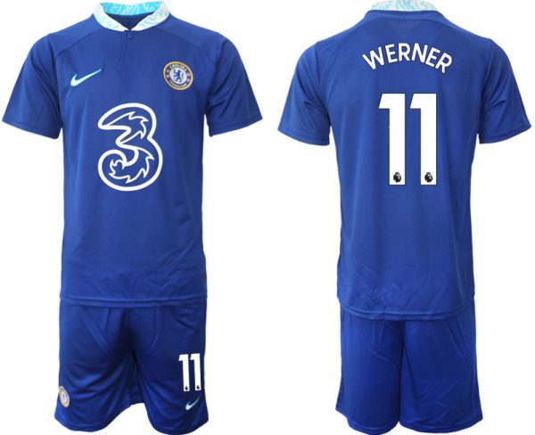 WERNER #11 Chelsea Hemmatröja Herr 2022-23 Kortärmad + Korta byxor