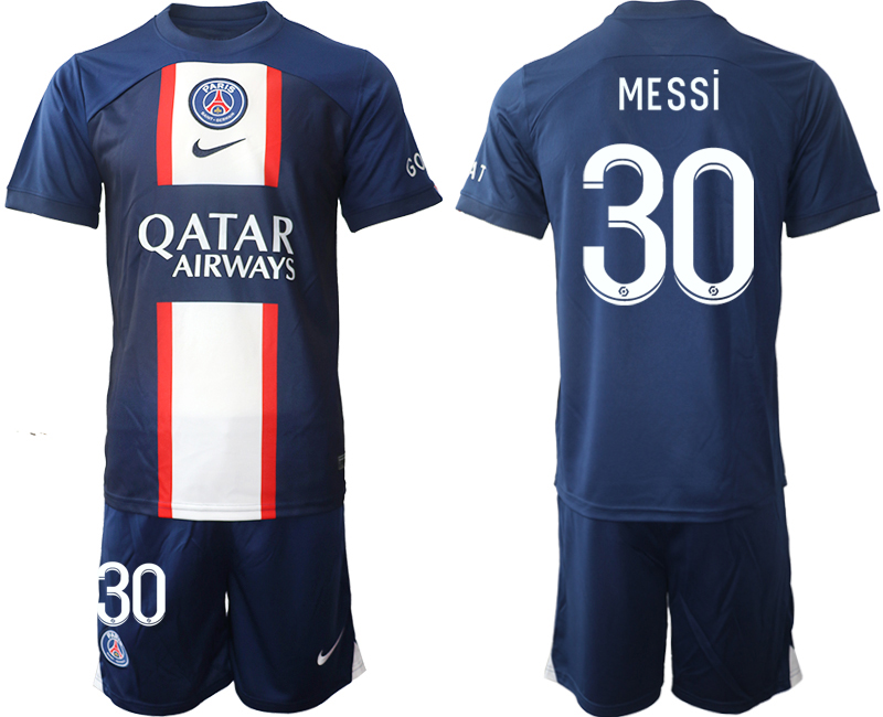 MESSi #30 Paris Saint-Germain PSG Hemmatröja Herr 2023 Kortärmad + Korta byxor