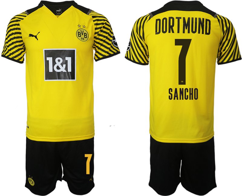 Sancho 7# Borussia Dortmund Hemmatröja Herr 2023 Kortärmad+ Korta byxor