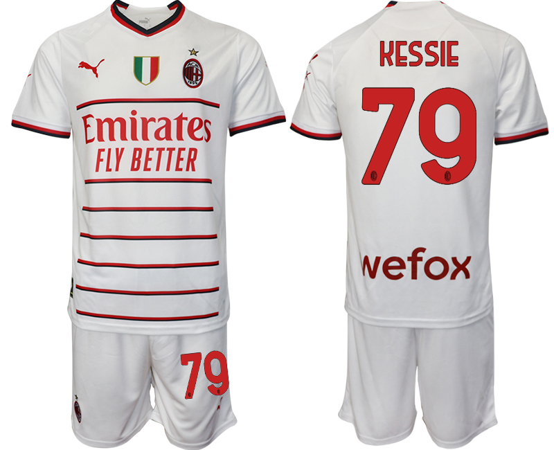 KESSIE #79 Billiga Fotbollströjor AC Milan Bortatröja Herr 2023 Kortärmad + Korta byxor