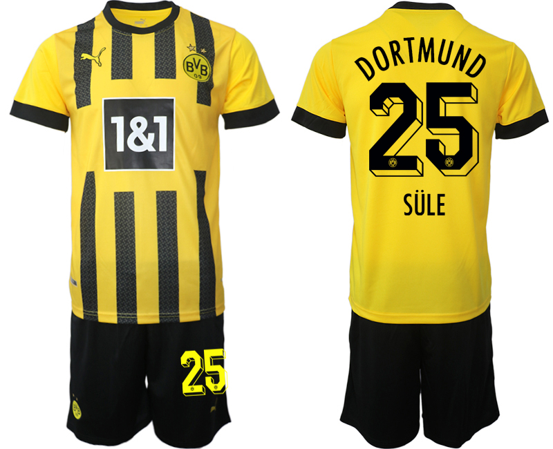 Fotbollsset Herr Borussia Dortmund BVB Hemmatröja 2023 Kortärmad + Korta byxor SÜLE 25