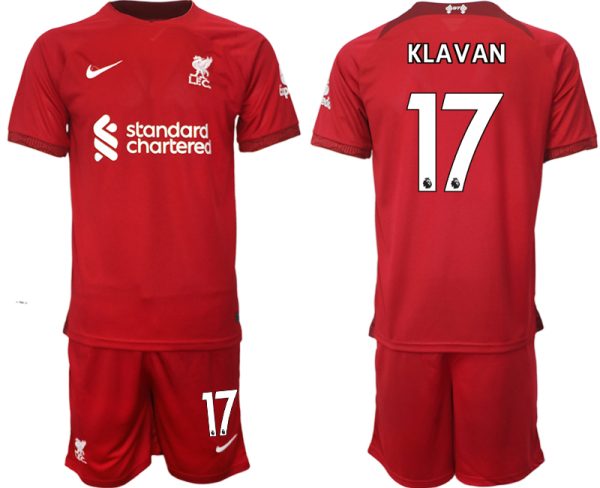 Fotbollströjor Billigt Liverpool Hemmatröja Herr 2023 Kortärmad + Korta byxor KLAVAN 17